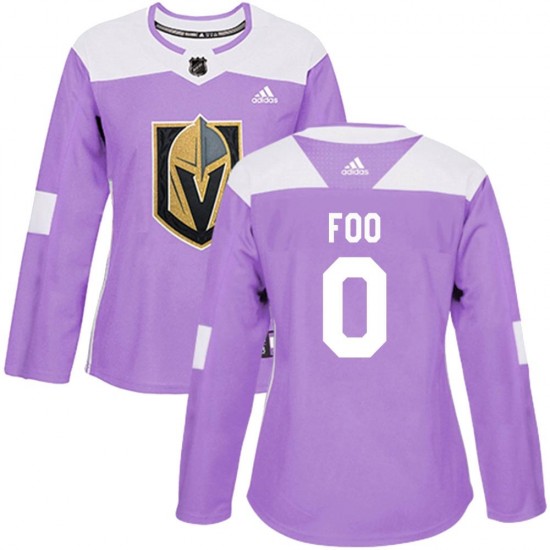 Adidas Spencer Foo Vegas Golden Knights Women's Authentic Fights Cancer Practice Jersey - Purple