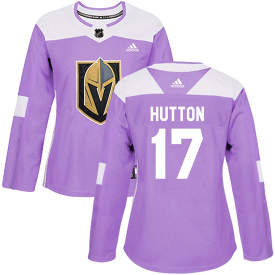 Adidas Ben Hutton Vegas Golden Knights Women's Authentic Fights Cancer Practice Jersey - Purple