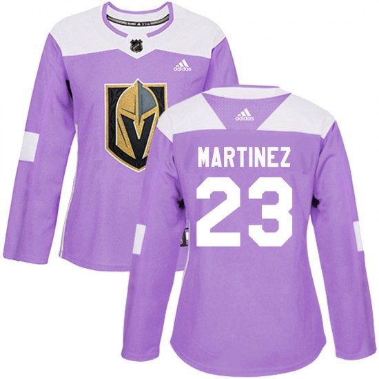 Adidas Alec Martinez Vegas Golden Knights Women's Authentic ized Fights Cancer Practice Jersey - Purple