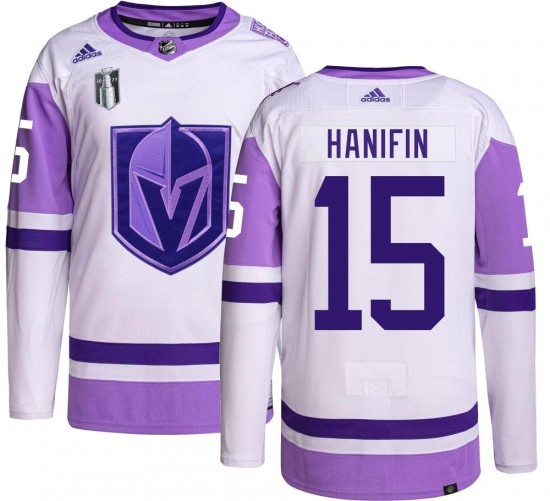 Adidas Noah Hanifin Vegas Golden Knights Youth Authentic Hockey Fights Cancer 2023 Stanley Cup Final Jersey - Gold
