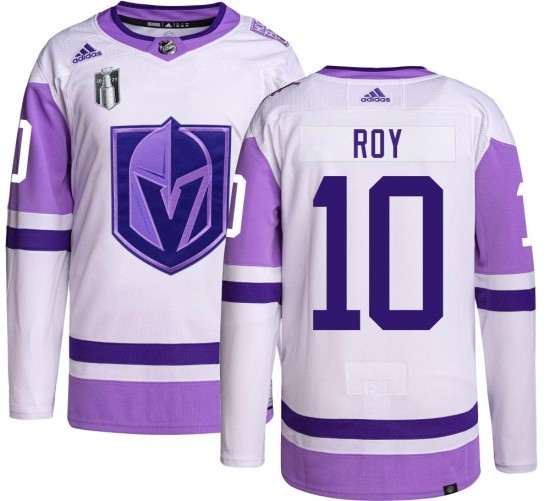 Adidas Nicolas Roy Vegas Golden Knights Youth Authentic Hockey Fights Cancer 2023 Stanley Cup Final Jersey - Gold
