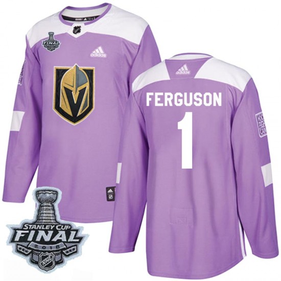Adidas Dylan Ferguson Vegas Golden Knights Men's Authentic Fights Cancer Practice 2018 Stanley Cup Final Patch Jersey - Purple