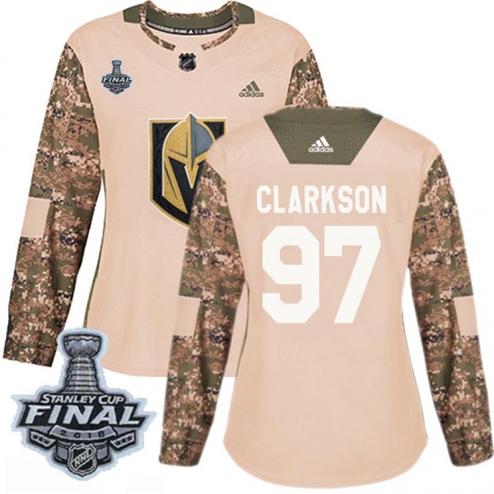 Adidas David Clarkson Vegas Golden Knights Women's Authentic Camo Veterans Day Practice 2018 Stanley Cup Final Patch Jersey - Go