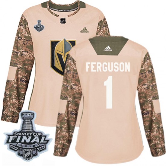 Adidas Dylan Ferguson Vegas Golden Knights Women's Authentic Camo Veterans Day Practice 2018 Stanley Cup Final Patch Jersey - Go