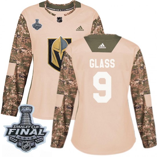 Adidas Cody Glass Vegas Golden Knights Women's Authentic Camo Veterans Day Practice 2018 Stanley Cup Final Patch Jersey - Gold