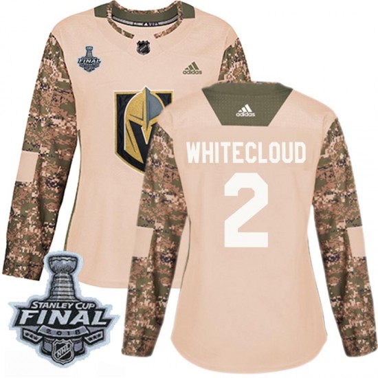 Adidas Zach Whitecloud Vegas Golden Knights Women's Authentic Camo Veterans Day Practice 2018 Stanley Cup Final Patch Jersey - G