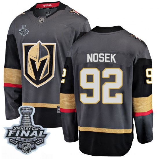 Fanatics Branded Tomas Nosek Vegas Golden Knights Youth Breakaway Black Home 2018 Stanley Cup Final Patch Jersey - Gold