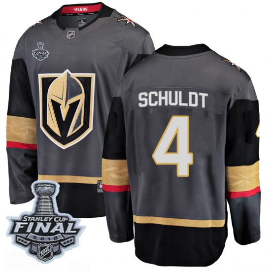 Fanatics Branded Jimmy Schuldt Vegas Golden Knights Youth Breakaway Black Home 2018 Stanley Cup Final Patch Jersey - Gold