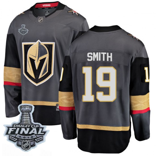 Fanatics Branded Reilly Smith Vegas Golden Knights Youth Breakaway Black Home 2018 Stanley Cup Final Patch Jersey - Gold
