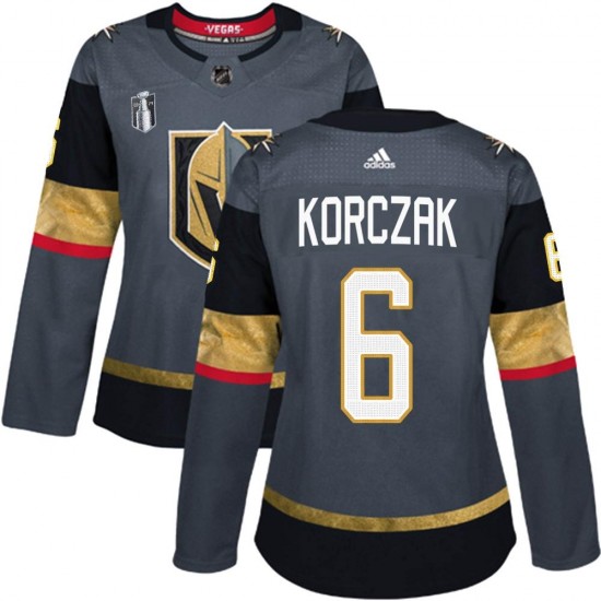 Adidas Kaedan Korczak Vegas Golden Knights Women's Authentic Gray Home 2023 Stanley Cup Final Jersey - Gold