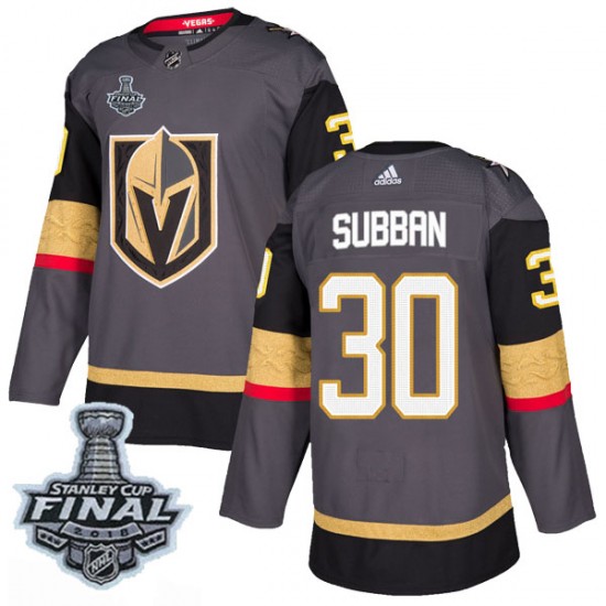 Adidas Malcolm Subban Vegas Golden Knights Youth Authentic Gray Home 2018 Stanley Cup Final Patch Jersey - Gold