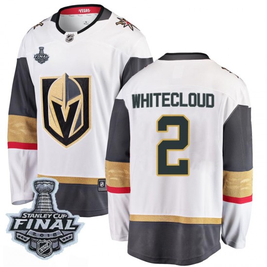 Fanatics Branded Zach Whitecloud Vegas Golden Knights Youth Breakaway White Away 2018 Stanley Cup Final Patch Jersey - Gold