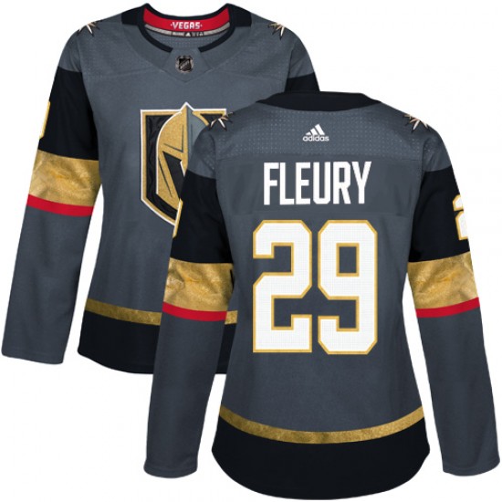 Adidas Marc-Andre Fleury Vegas Golden Knights Women's Authentic Gray Home Jersey - Gold