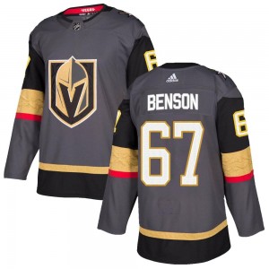 Adidas Tyler Benson Vegas Golden Knights Men's Authentic Gray Home Jersey - Gold