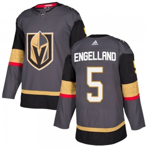 Adidas Deryk Engelland Vegas Golden Knights Men's Authentic Gray Home Jersey - Gold