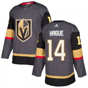 Adidas Nicolas Hague Vegas Golden Knights Men's Authentic Gray Home Jersey - Gold