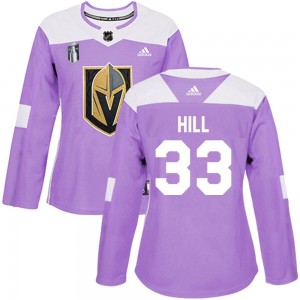 Adidas Adin Hill Vegas Golden Knights Women's Authentic Fights Cancer Practice 2023 Stanley Cup Final Jersey - Purple