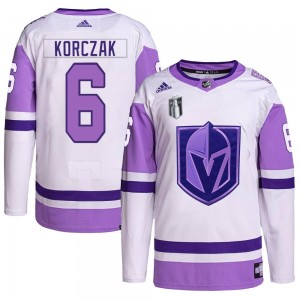 Adidas Kaedan Korczak Vegas Golden Knights Youth Authentic Hockey Fights Cancer Primegreen 2023 Stanley Cup Final Jersey - White