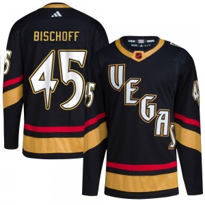 Adidas Jake Bischoff Vegas Golden Knights Men's Authentic Black Reverse Retro 2.0 Jersey - Gold