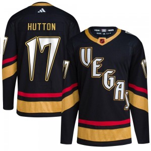 Adidas Ben Hutton Vegas Golden Knights Men's Authentic Black Reverse Retro 2.0 Jersey - Gold