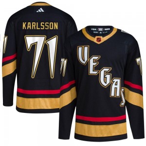 Adidas William Karlsson Vegas Golden Knights Men's Authentic Black Reverse Retro 2.0 Jersey - Gold
