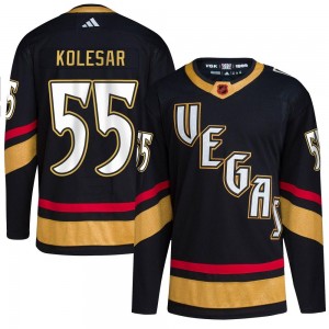 Adidas Keegan Kolesar Vegas Golden Knights Men's Authentic Black Reverse Retro 2.0 Jersey - Gold