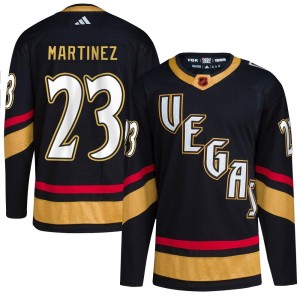 Adidas Alec Martinez Vegas Golden Knights Men's Authentic Black Reverse Retro 2.0 Jersey - Gold