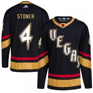 Adidas Clayton Stoner Vegas Golden Knights Men's Authentic Black Reverse Retro 2.0 Jersey - Gold