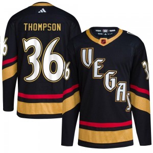 Adidas Logan Thompson Vegas Golden Knights Men's Authentic Black Reverse Retro 2.0 Jersey - Gold