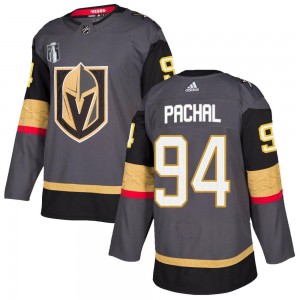 Adidas Brayden Pachal Vegas Golden Knights Youth Authentic Gray Home 2023 Stanley Cup Final Jersey - Gold