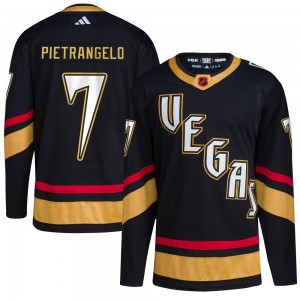 Adidas Alex Pietrangelo Vegas Golden Knights Youth Authentic Black Reverse Retro 2.0 Jersey - Gold