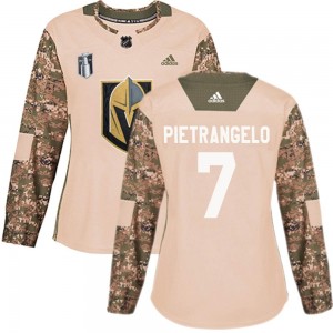 Adidas Alex Pietrangelo Vegas Golden Knights Women's Authentic Camo Veterans Day Practice 2023 Stanley Cup Final Jersey - Gold