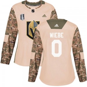 Adidas Abram Wiebe Vegas Golden Knights Women's Authentic Camo Veterans Day Practice 2023 Stanley Cup Final Jersey - Gold
