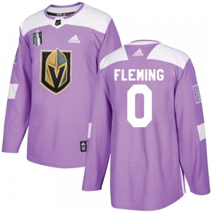 Adidas Joe Fleming Vegas Golden Knights Youth Authentic Fights Cancer Practice 2023 Stanley Cup Final Jersey - Purple