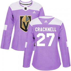 Adidas Adam Cracknell Vegas Golden Knights Women's Authentic Fights Cancer Practice Jersey - Purple