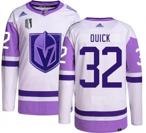 Adidas Jonathan Quick Vegas Golden Knights Youth Authentic Hockey Fights Cancer 2023 Stanley Cup Final Jersey - Gold