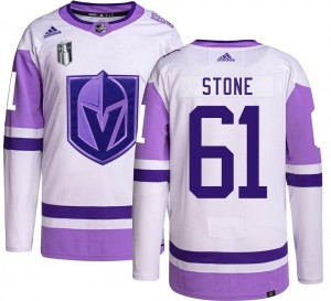 Adidas Mark Stone Vegas Golden Knights Youth Authentic Hockey Fights Cancer 2023 Stanley Cup Final Jersey - Gold