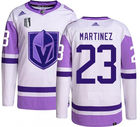 Adidas Alec Martinez Vegas Golden Knights Men's Authentic Hockey Fights Cancer 2023 Stanley Cup Final Jersey - Gold