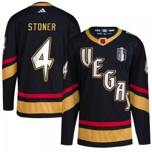 Adidas Clayton Stoner Vegas Golden Knights Men's Authentic Black Reverse Retro 2.0 2023 Stanley Cup Final Jersey - Gold