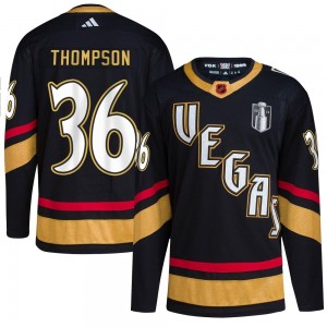 Adidas Logan Thompson Vegas Golden Knights Men's Authentic Black Reverse Retro 2.0 2023 Stanley Cup Final Jersey - Gold
